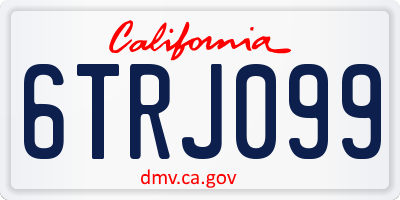 CA license plate 6TRJ099