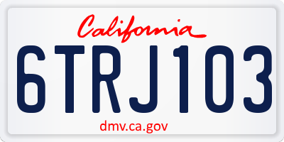 CA license plate 6TRJ103