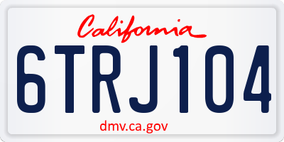 CA license plate 6TRJ104