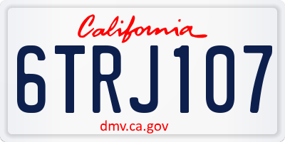 CA license plate 6TRJ107