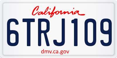 CA license plate 6TRJ109