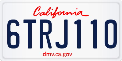 CA license plate 6TRJ110