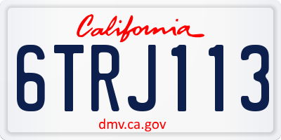 CA license plate 6TRJ113