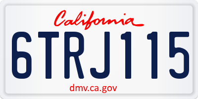 CA license plate 6TRJ115