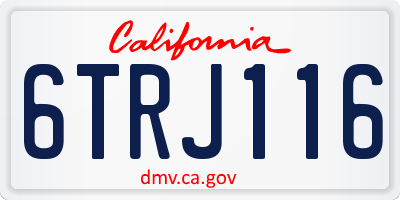 CA license plate 6TRJ116