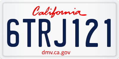 CA license plate 6TRJ121