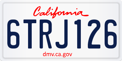 CA license plate 6TRJ126