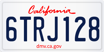 CA license plate 6TRJ128