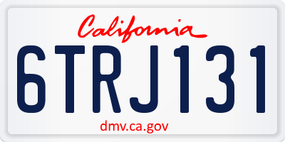 CA license plate 6TRJ131