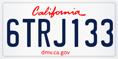 CA license plate 6TRJ133