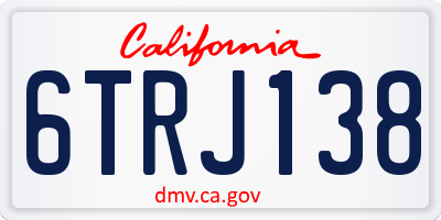 CA license plate 6TRJ138