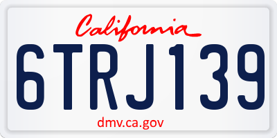 CA license plate 6TRJ139