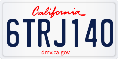 CA license plate 6TRJ140