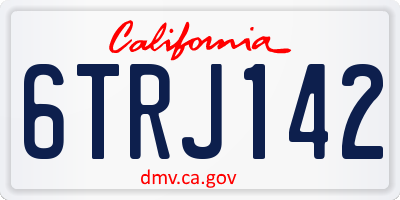 CA license plate 6TRJ142