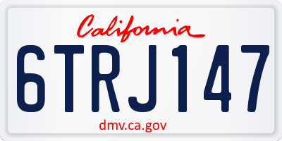 CA license plate 6TRJ147