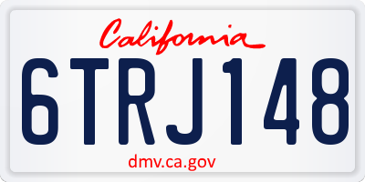 CA license plate 6TRJ148