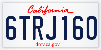 CA license plate 6TRJ160