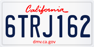 CA license plate 6TRJ162