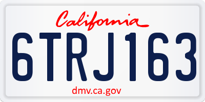 CA license plate 6TRJ163