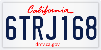 CA license plate 6TRJ168