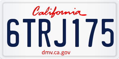 CA license plate 6TRJ175