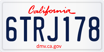 CA license plate 6TRJ178