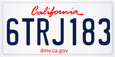 CA license plate 6TRJ183