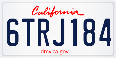 CA license plate 6TRJ184