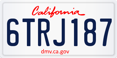 CA license plate 6TRJ187