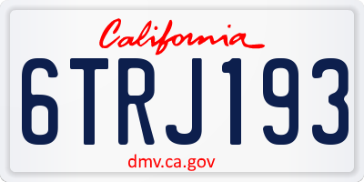 CA license plate 6TRJ193