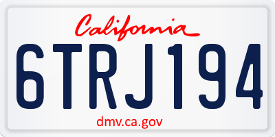 CA license plate 6TRJ194