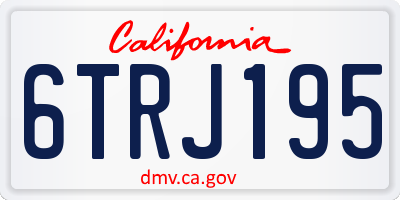 CA license plate 6TRJ195