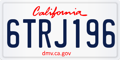 CA license plate 6TRJ196