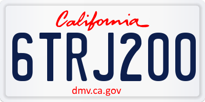 CA license plate 6TRJ200
