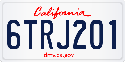 CA license plate 6TRJ201