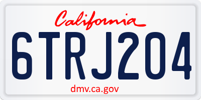 CA license plate 6TRJ204