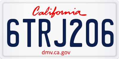 CA license plate 6TRJ206