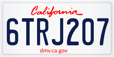 CA license plate 6TRJ207