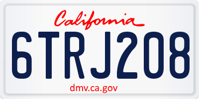 CA license plate 6TRJ208