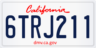 CA license plate 6TRJ211