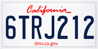 CA license plate 6TRJ212