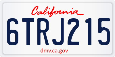 CA license plate 6TRJ215