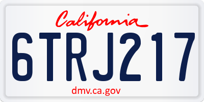 CA license plate 6TRJ217