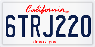 CA license plate 6TRJ220