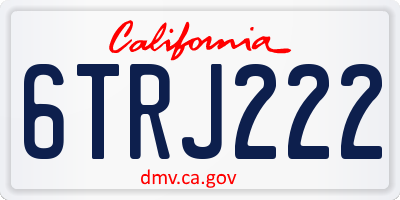 CA license plate 6TRJ222