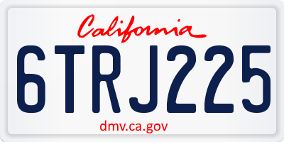 CA license plate 6TRJ225