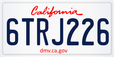 CA license plate 6TRJ226