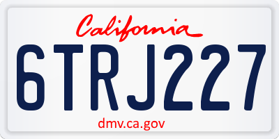 CA license plate 6TRJ227