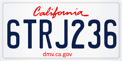 CA license plate 6TRJ236