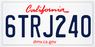 CA license plate 6TRJ240